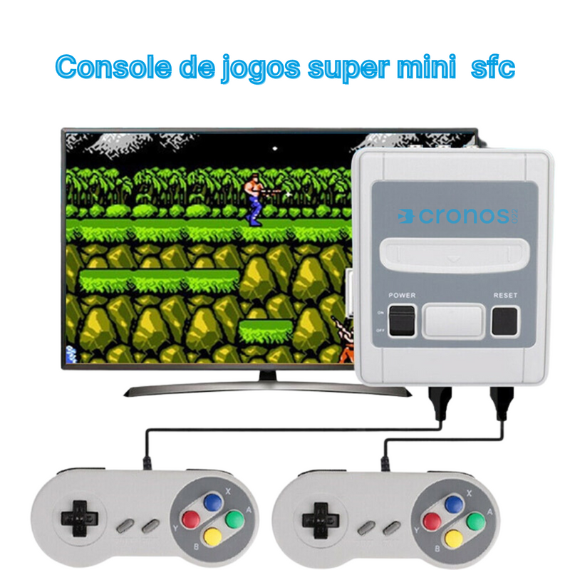 Videogame Super Mini Sfc Com 620 Jogos 8-bit E 2 Controles