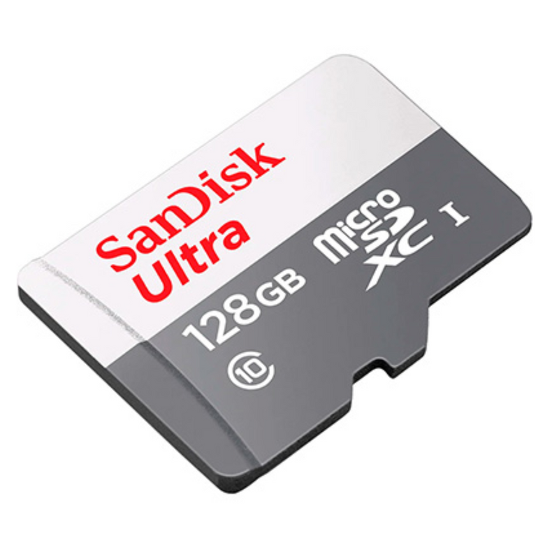 Cartão  de  memória classe 10 SANDISK 128GB  ( media de 30 dias de  gravação de  imagens  por movimento)